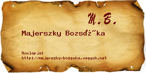 Majerszky Bozsóka névjegykártya